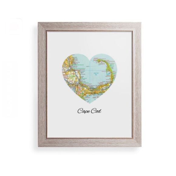 Cape Cod Map Heart Print - Picture 2 of 2